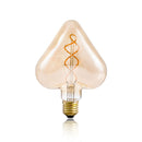 Vintage 4W LED Edison spiral filament incandescent heart bulb