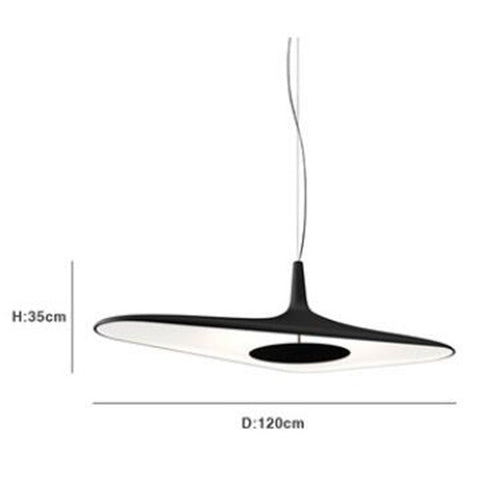 Minimalist designer pendant light with asymmetric Poe shape - vue 11 sur 13
