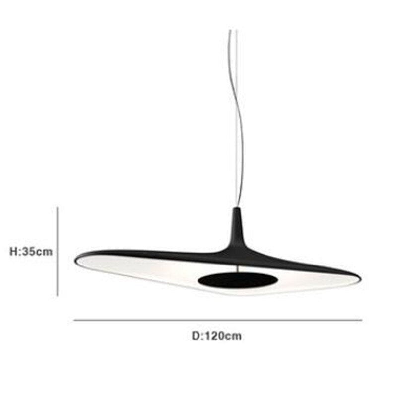 Minimalist designer pendant light with asymmetric Poe shape - vue 10 sur 13