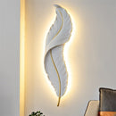 Modern white feather LED wall light Kauai