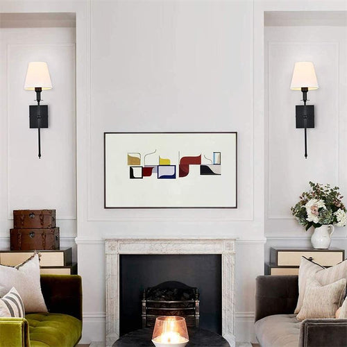 Retro wall light with white lampshade Apaja - vue 5 sur 8