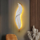 Modern white feather LED wall light Kauai