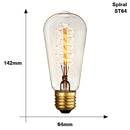 Conical vintage spiral filament incandescent bulb 40W Edison