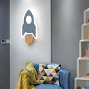 Children's LED wall light with spaceship Bowie