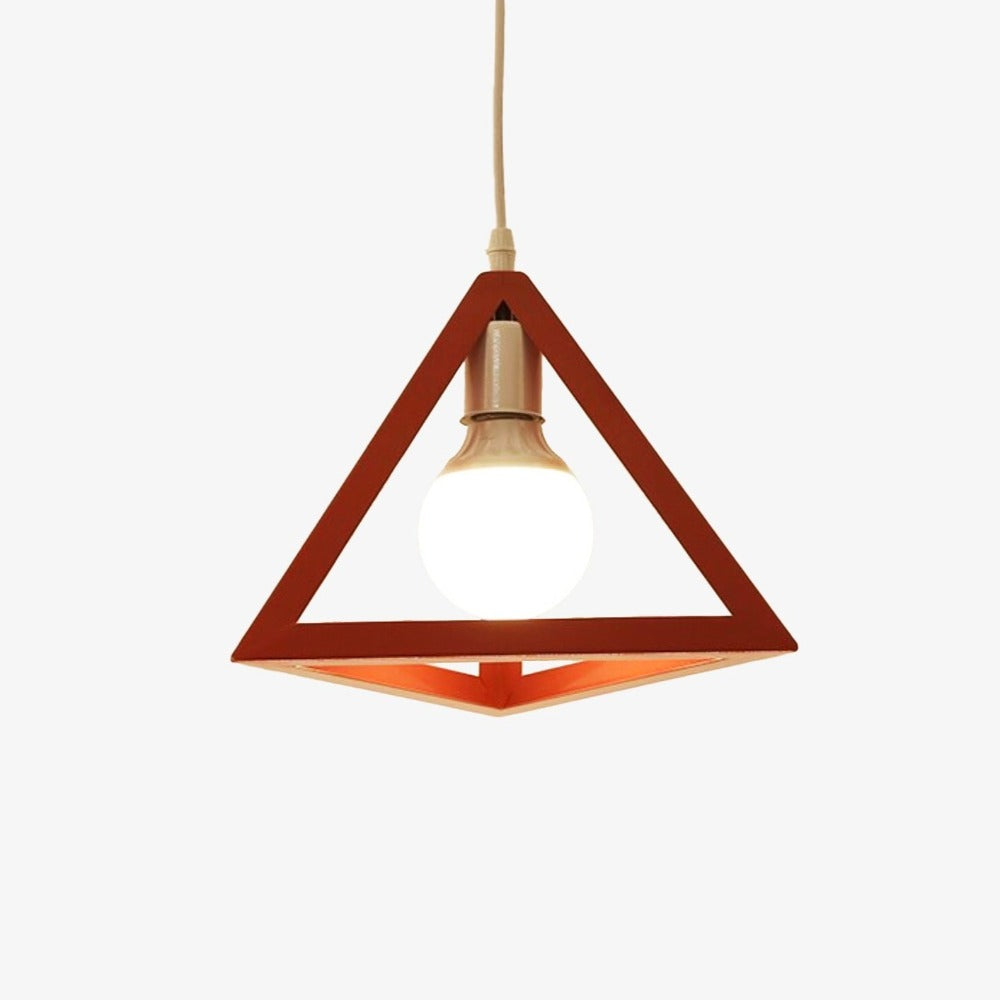 Triangle design pendant light in assorted colours