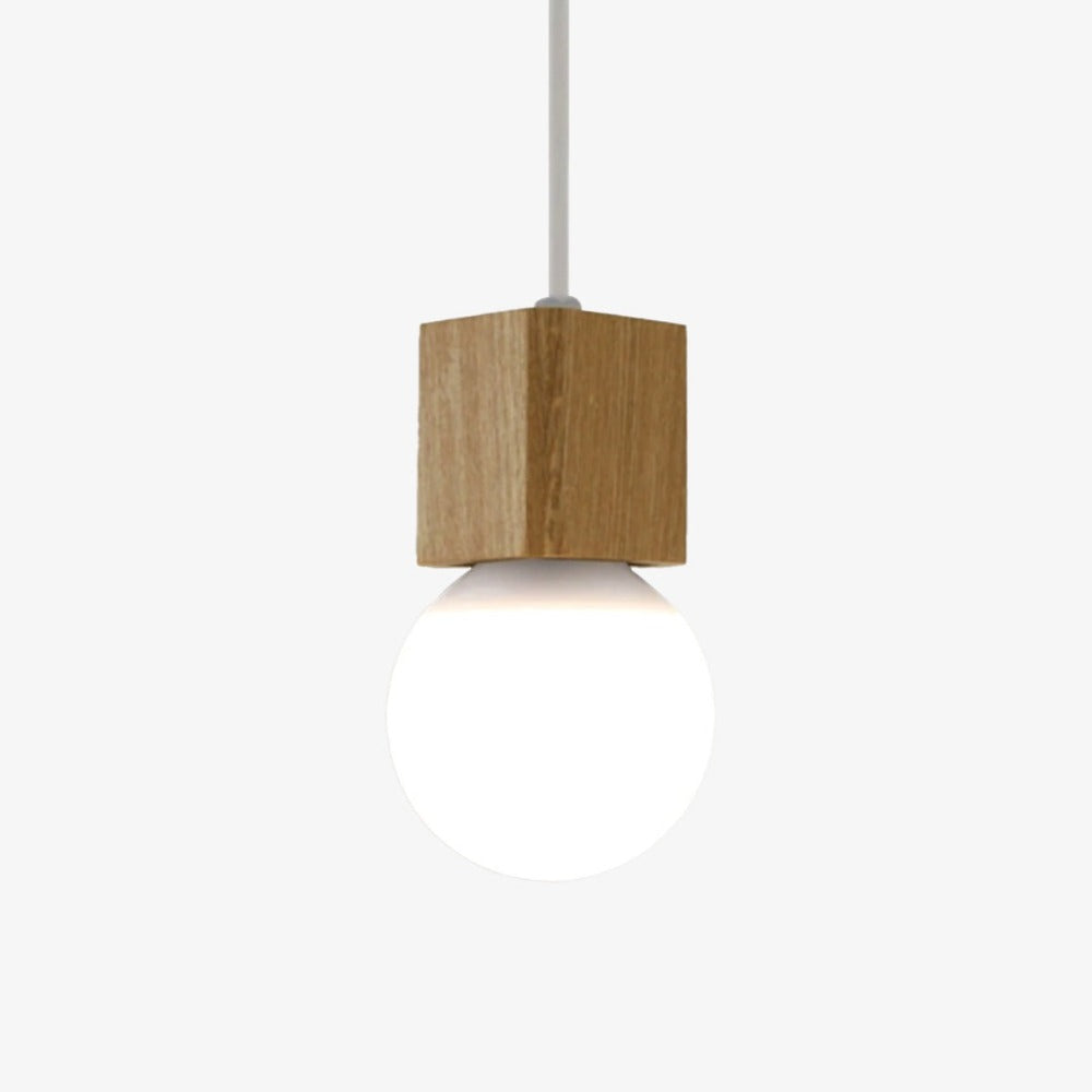 Wood cubic wooden pendant light