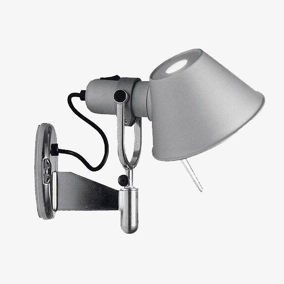 Adjustable silver LED wall light Hat