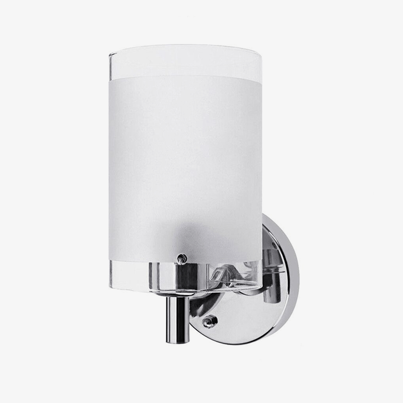 Silver LED wall light with metal lampshade Tool