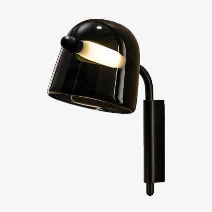 Design LED wall light with smoked glass shade