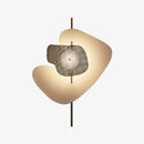 White designer wall light with gold stem crissy