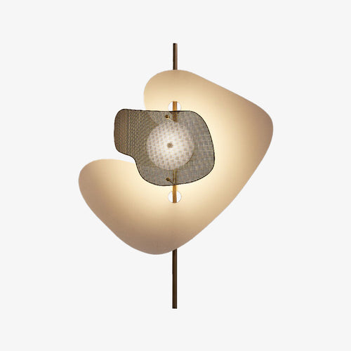White designer wall light with gold stem crissy - vue 2 sur 6