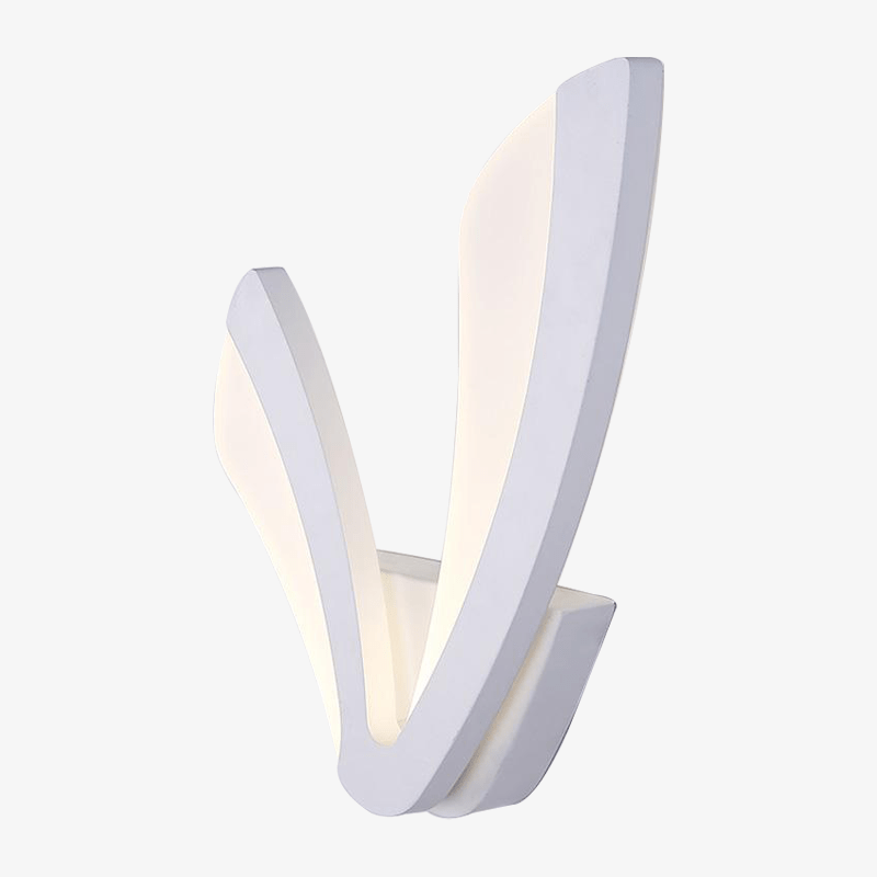 White v-shaped LED designer wall light