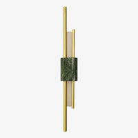 Designer marble and gold tube LED wall light