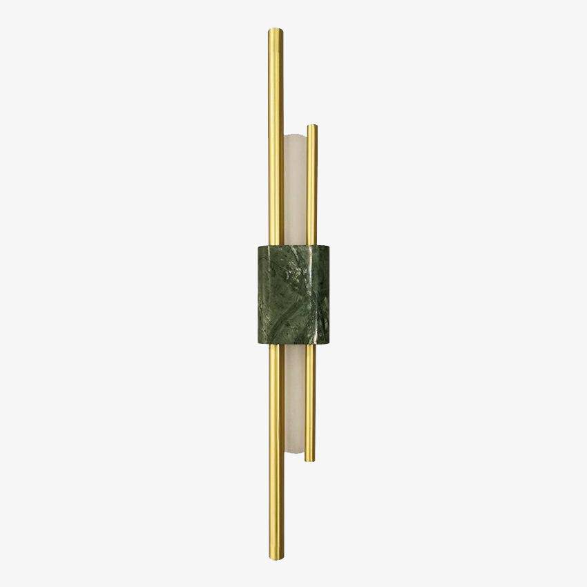Designer marble and gold tube LED wall light