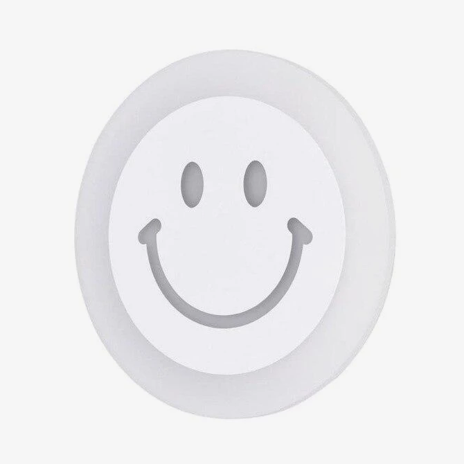 Modern LED smiley wall light