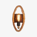 Rustic wall light with round vintage rope