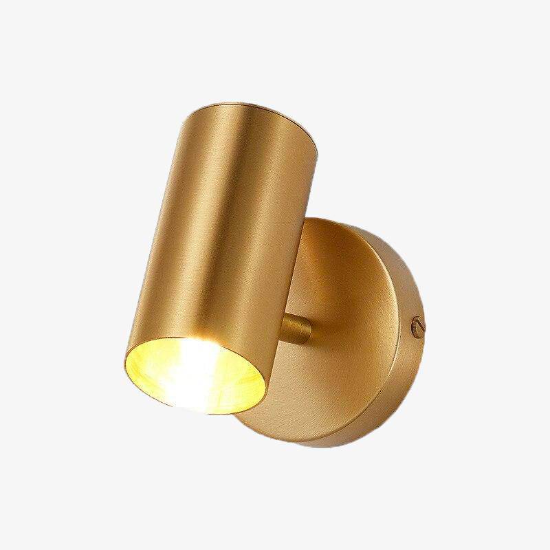 Adjustable gold LED wall spotlight