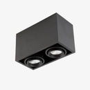 Rectangular ceiling light with adjustable LED spotlights