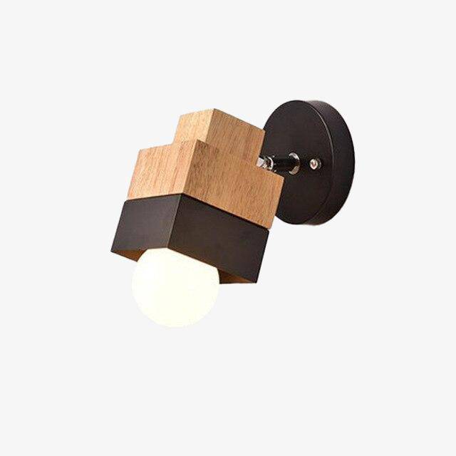 Creative wooden LED wall light (cube or cylinder)