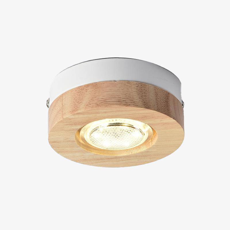 Round wooden LED spotlight Botimi