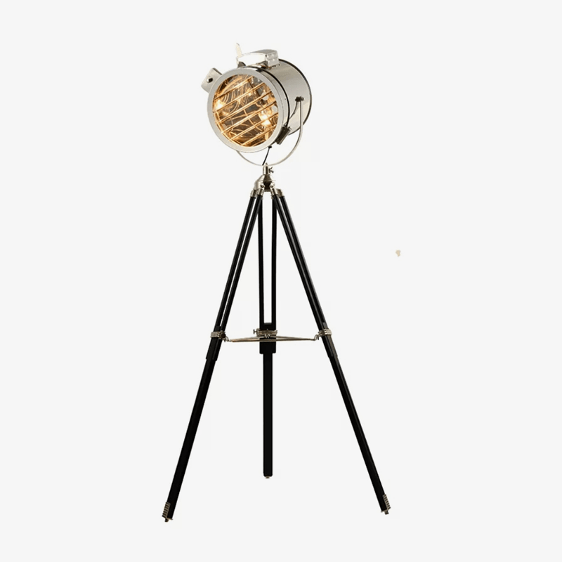 Industrial studio chrome spotlight floor lamp