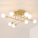 Design metal ceiling light with multiple rod lamps
