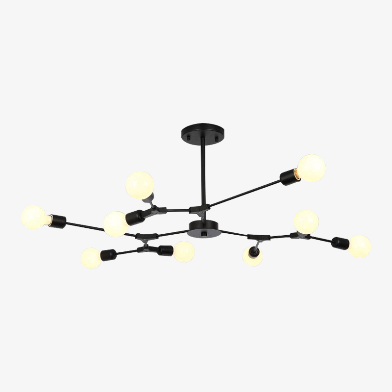Designer LED chandelier with black branches pendente