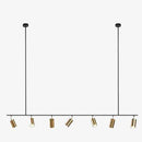 LED designer chandelier with adjustable gold spotlights