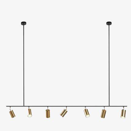 LED designer chandelier with adjustable gold spotlights