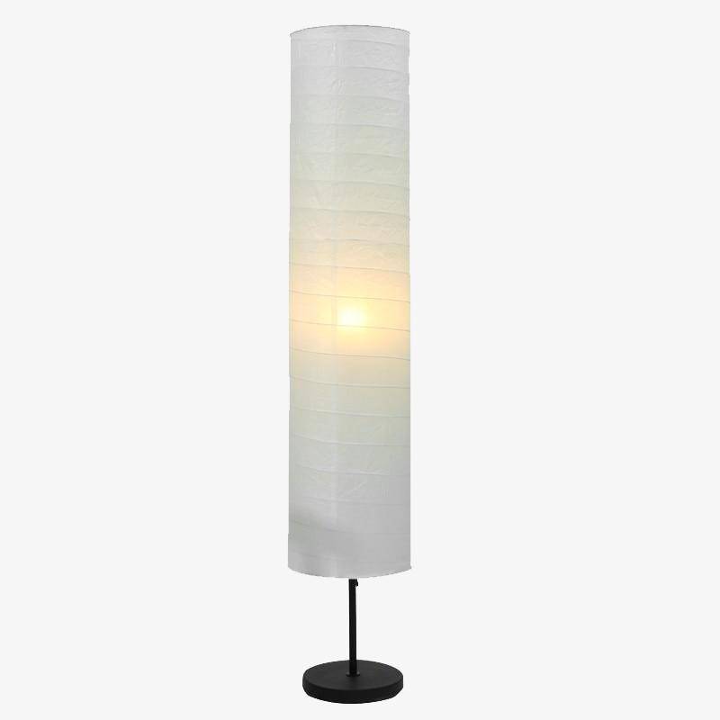 Modern floor lamp with cylindrical paper lampshade