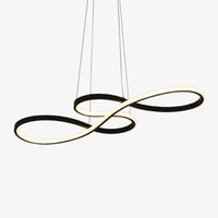 Modern chandelier with two metallic infinity symbols kemena
