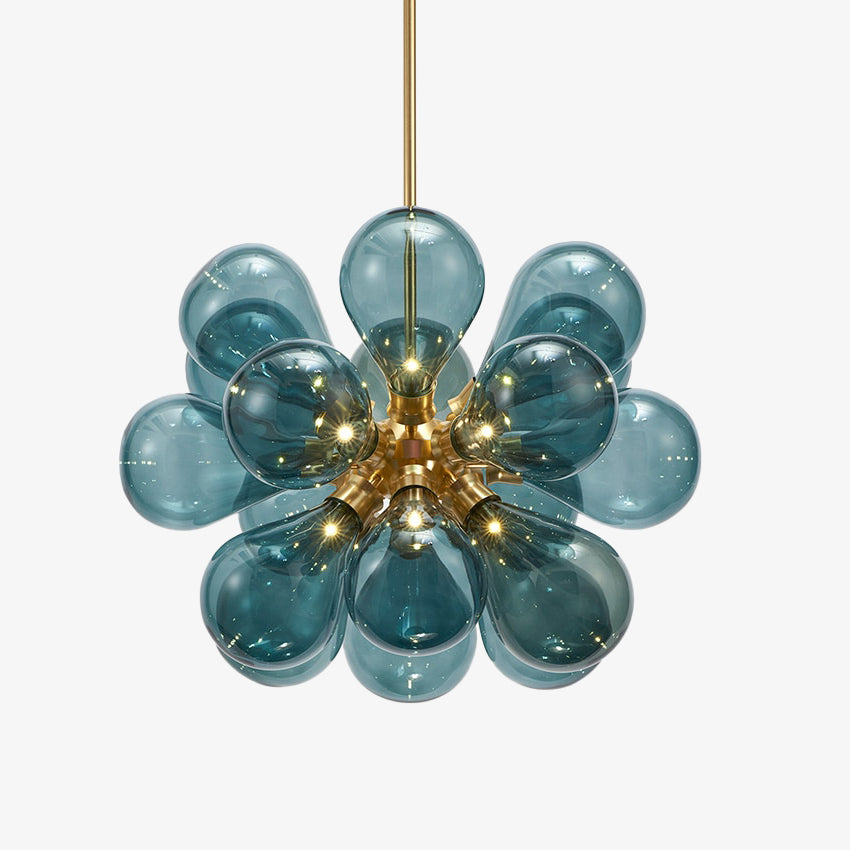 Modern chandelier with multiple glass Beans globes