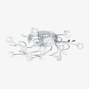 Chrome LED ceiling light with glass cubes