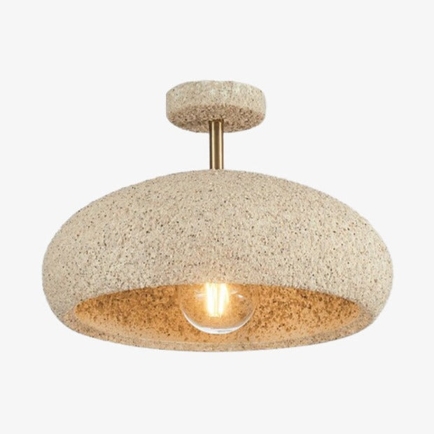 Modern ceiling light with stone-effect shade kery