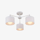 Modern ceiling light with multiple conical fabric shades romero