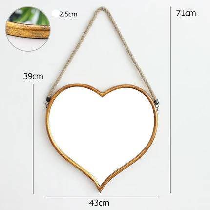 Alloy Heart Shaped Hanging Wall Mirror - vue 7 sur 8