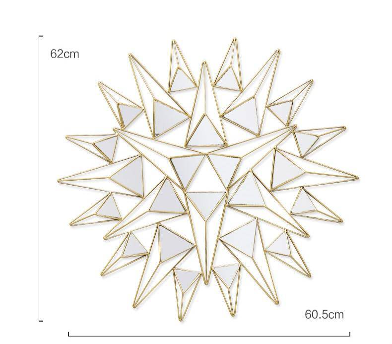 Large designer 3d triangle wall mirror - vue 5 sur 10