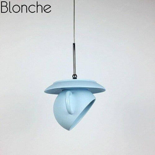 Coloured ceramic cup pendant light kitchen - vue 9 sur 12