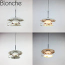 LED ceramic cup pendant light with flower details