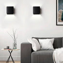 Coloured cube wall light with rounded edges and LED