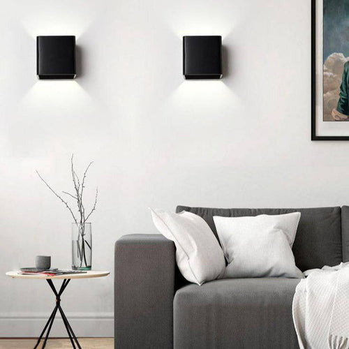 Coloured cube wall light with rounded edges and LED - vue 3 sur 10
