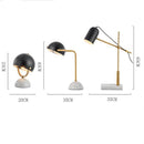 Design LED marble table lamp with rounded black shade
