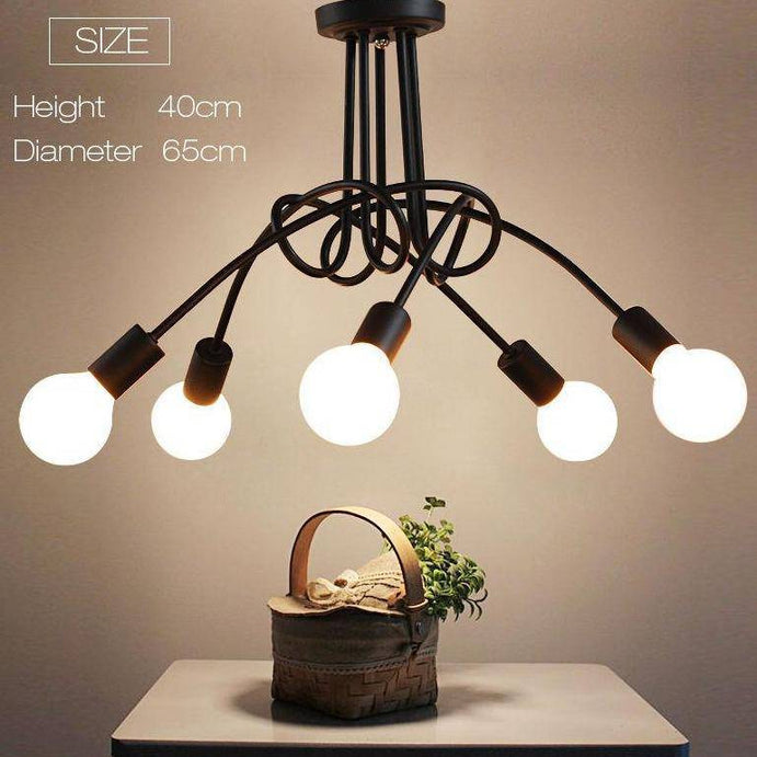 Modern LED ceiling light in metal with multiple light points