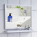 Shelf rectangular aluminum wall mirror