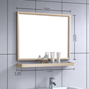 Shelf rectangular aluminum wall mirror