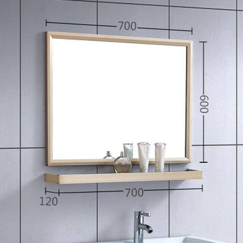 Shelf rectangular aluminum wall mirror - vue 11 sur 16