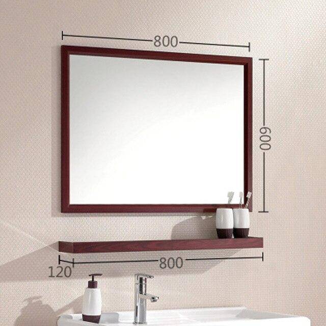 Shelf rectangular aluminum wall mirror - vue 9 sur 16