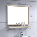 Shelf rectangular aluminum wall mirror