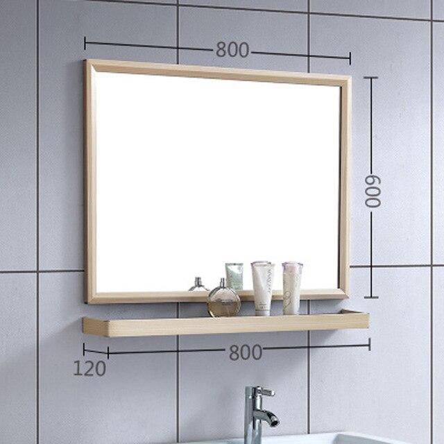 Shelf rectangular aluminum wall mirror - vue 4 sur 16