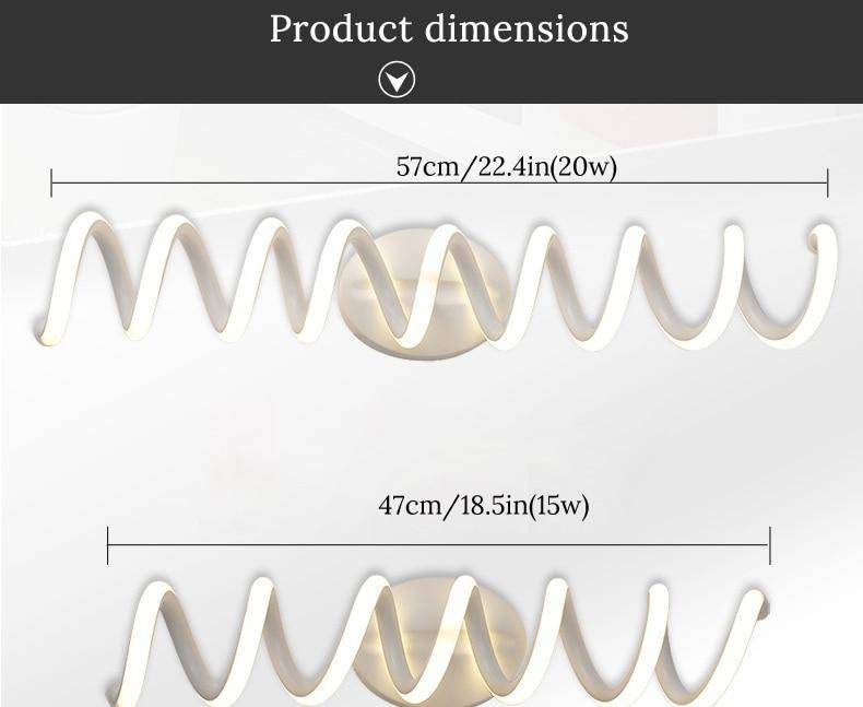 Aluminium spiral LED wall light - vue 7 sur 7